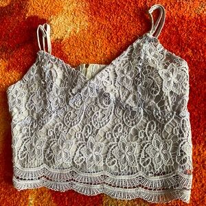 Altar'd State Lavender Lace Crop Top